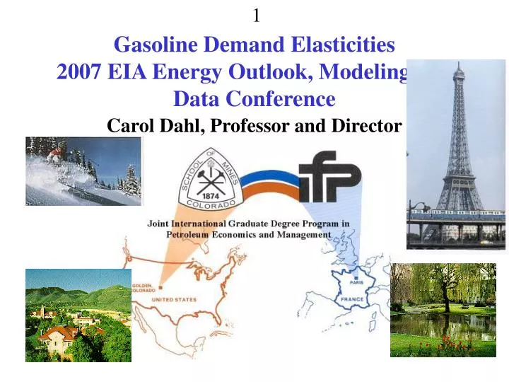 gasoline demand elasticities 2007 eia energy outlook modeling and data conference