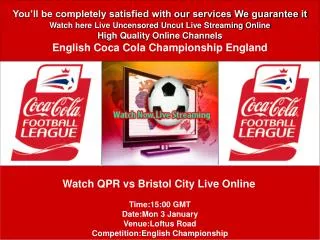 QPR vs Bristol City LIVE STREAM ONLINE TV SHOW