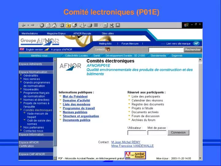 comit lectroniques p01e