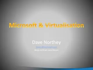 Microsoft &amp; Virtualisation
