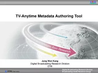TV-Anytime Metadata Authoring Tool