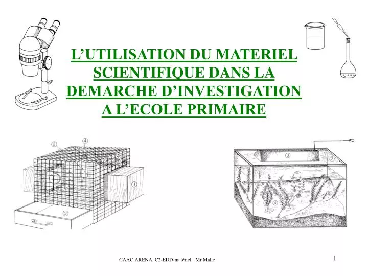 l utilisation du materiel scientifique dans la demarche d investigation a l ecole primaire