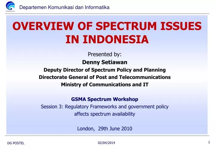 overview of spectrum issues in indonesia