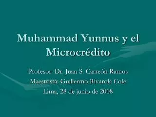 muhammad yunnus y el microcr dito