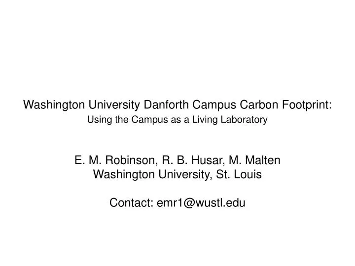 washington university danforth campus carbon footprint using the campus as a living laboratory