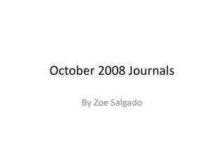 October 2008 Journals