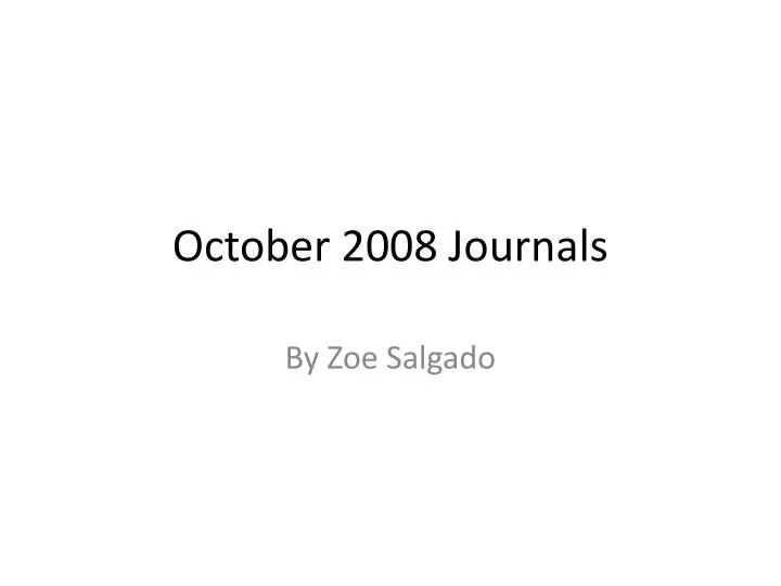 october 2008 journals