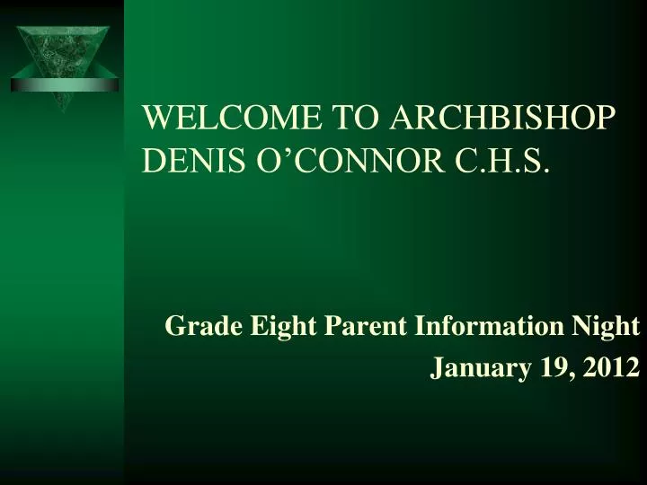 grade eight parent information night january 19 2012
