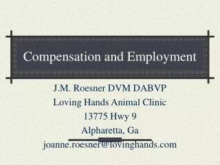 Compensation and Employment