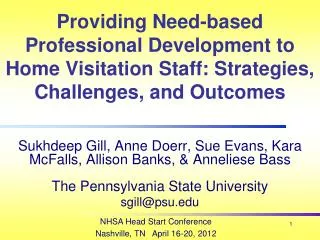 Providing Need-based Professional Development to Home Visitation Staff: Strategies, Challenges, and Outcomes