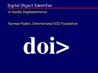 Digital Object Identifier
