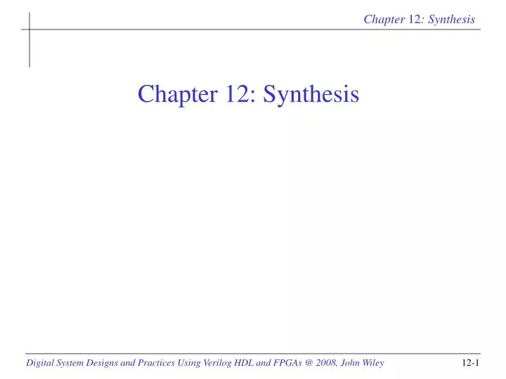 chapter 12 synthesis