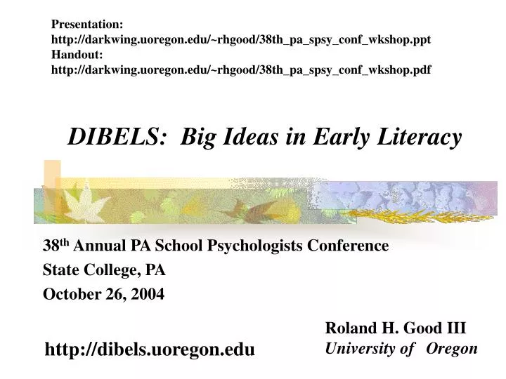dibels big ideas in early literacy