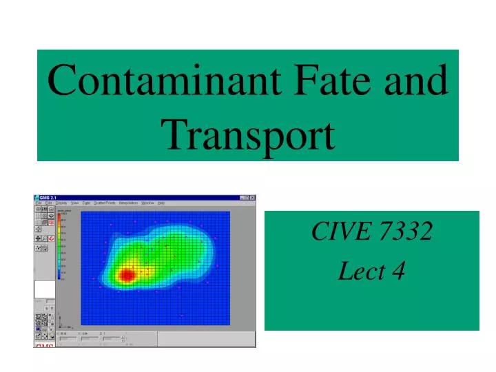 contaminant fate and transport