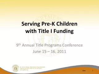 Serving Pre-K Children with Title I Funding