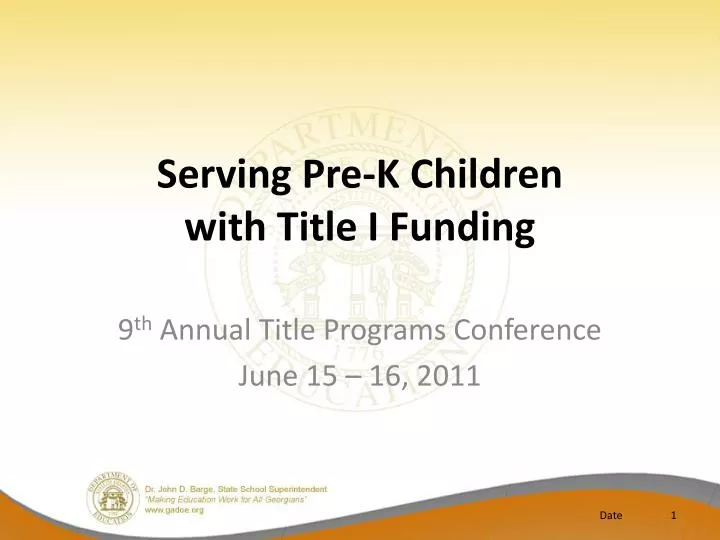 serving pre k children with title i funding
