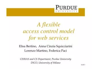 A flexible access control model for web services