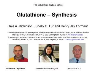 Glutathione – Synthesis
