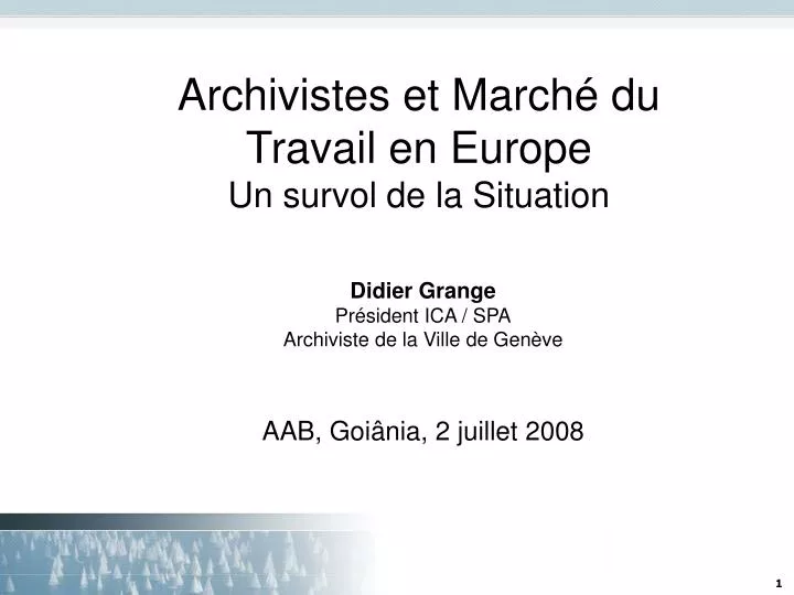 archivistes et march du travail en europe un survol de la situation