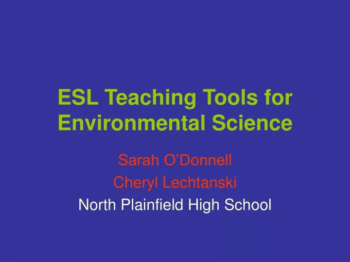 esl teaching tools for environmental science