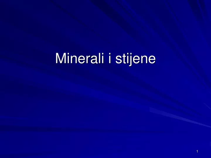 minerali i stijene