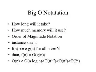 Big O Notatation