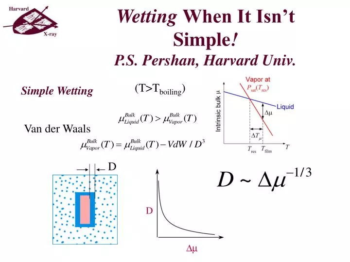 wetting when it isn t simple p s pershan harvard univ