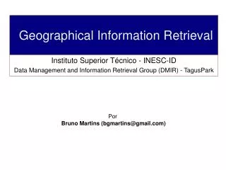 Geographical Information Retrieval