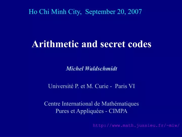 arithmetic and secret codes