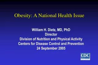 Obesity: A National Health Issue