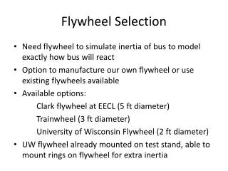Flywheel Selection