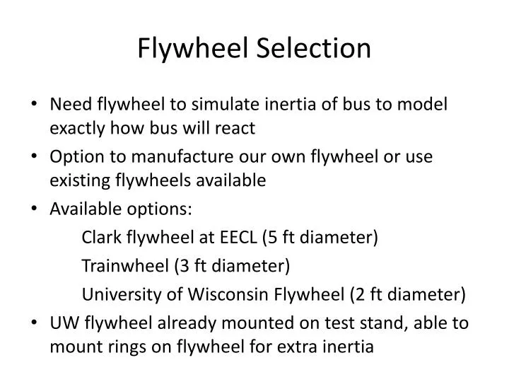 flywheel selection