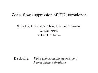 Zonal flow suppression of ETG turbulence