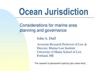 Ocean Jurisdiction