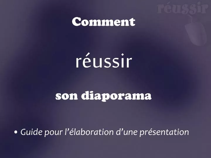 comment r ussir son diaporama