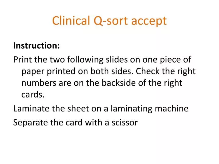 clinical q sort accept