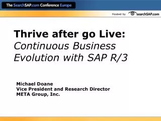 Thrive after go Live: Continuous Business Evolution with SAP R/3
