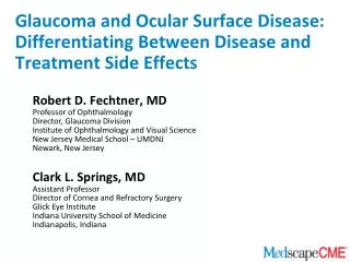Glaucoma and Ocular Surface Disease: Differentiating Between Disease and Treatment Side Effects