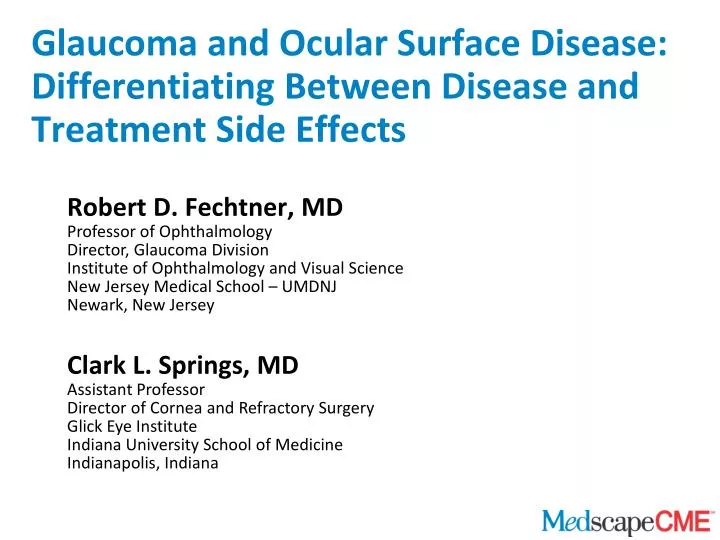 glaucoma and ocular surface disease differentiating between disease and treatment side effects