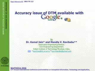 Accuracy issue of DTM available with