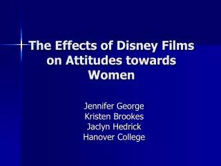 The Effects of Disney Films on Attitudes towards Women