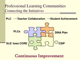 Professional Learning Communities Connecting the Initiatives