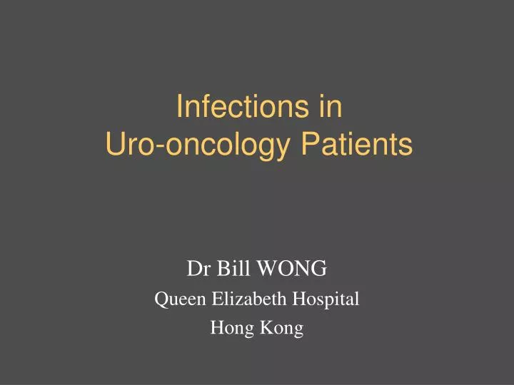 infections in uro oncology patients