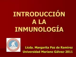 INTRODUCCIÓN A LA INMUNOLOGÍA