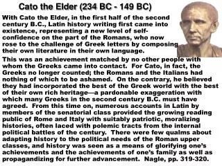 Cato the Elder (234 BC - 149 BC)