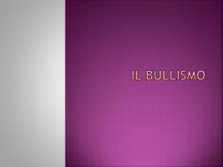 IL BULLISMO