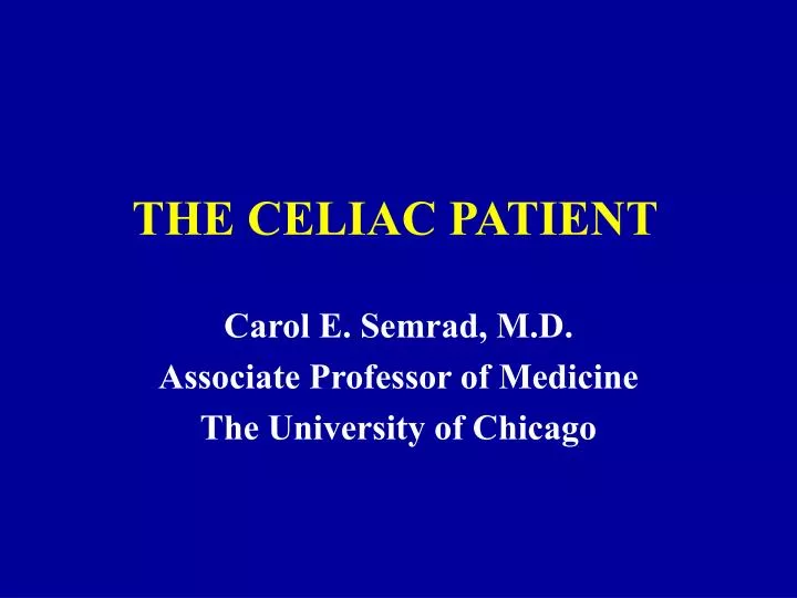 the celiac patient