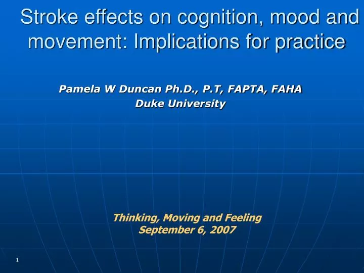 stroke effects on cognition mood and movement implications for practice