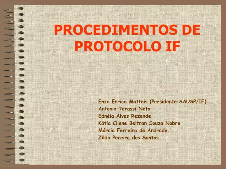 procedimentos de protocolo if