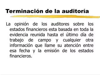 terminaci n de la auditor a